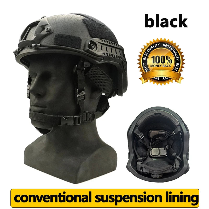 Kevlar Tactical Ballistic Helmet ACH High Cut Helmet NIJ IIIA Fast Wendy's Suspension Pad Safety Protective Bulletproof Helmet